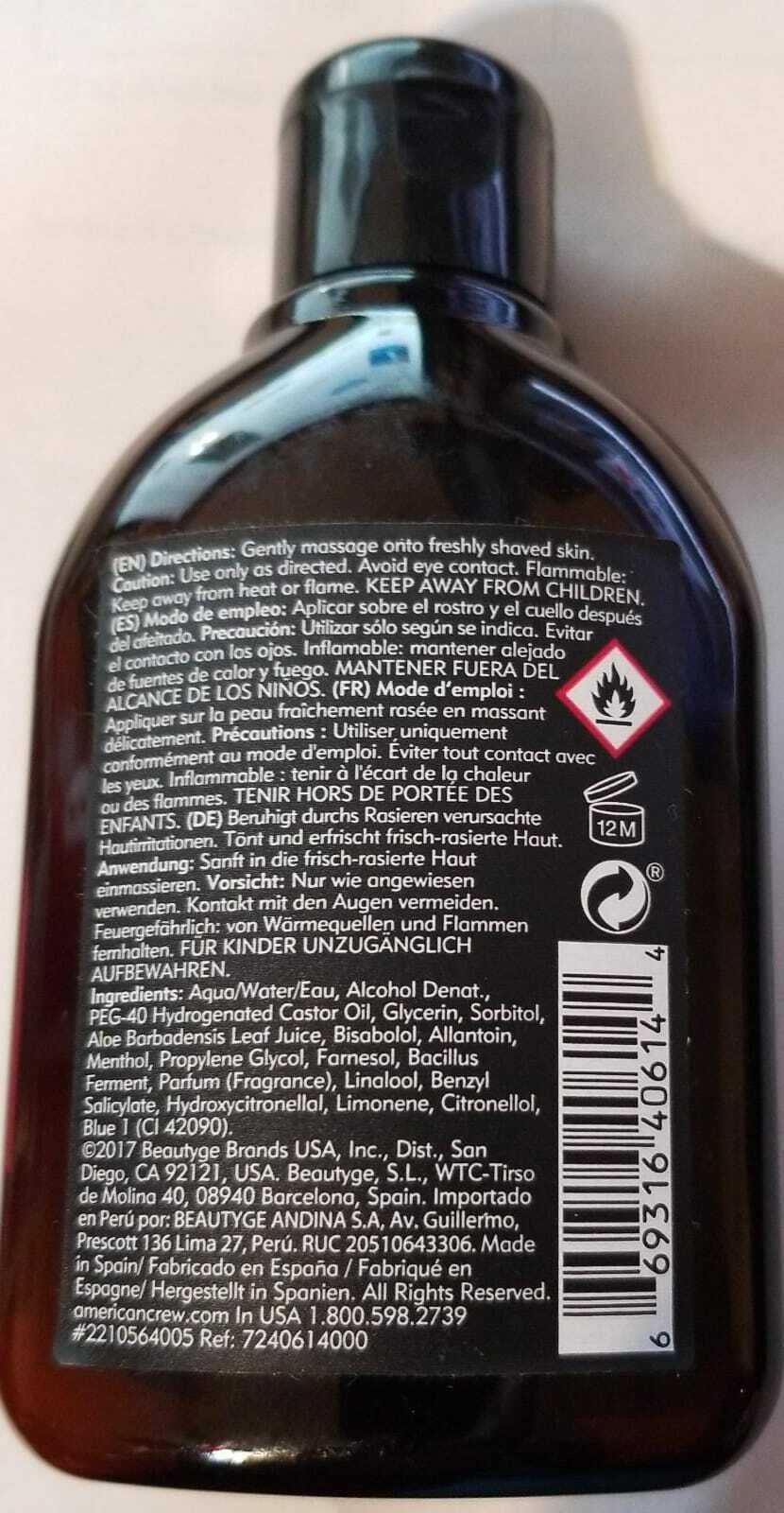 American Crew Revitalizing Toner Soothes Aftershave (LOC S-4) Item image 2