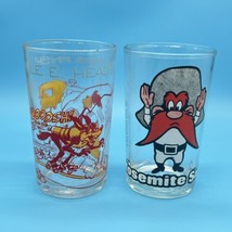 Looney Tunes 70s Welches 4&quot; Drink Glasses Yosemite Sam Wile E Coyote Roadrunner - £14.56 GBP
