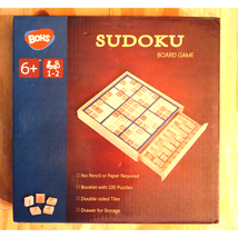 Bohs Wooden Sudoku Board Game W/book of 100 Puzzles - Includes 98 Tile P... - $11.99