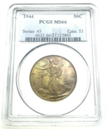 1944 50C Walking Liberty Half Dollar Graded by PCGS as MS66 Cool Toning - $374.43 CAD