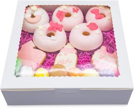 12pcs10x10x2.5 Inch Pie Boxes White Bakery Boxes Cake Boxes with Window ... - £26.92 GBP