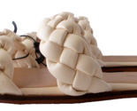 Memory Foam Slide Sandals Two Band Braided Bone Color Sz 6 - $5.93