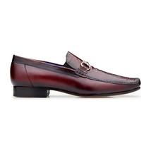 Belvedere Men's Bruno Genuine Ostrich Leg and Italian Calf Loafer Burgundy 1026 image 2