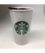 Starbucks 2011 Ceramic Tumbler 12 oz To Go Cup Travel Mug &amp; Lid MERMAID - £12.32 GBP