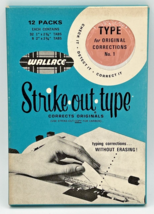 Vintage Wallace Strike-Out-Type Typrewriter Correction Tabs NIB SKU U217 - $19.99