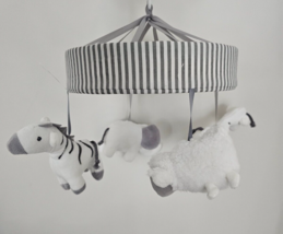 Baby Crib Mobile Gray And White Jungle Animals ~ Replacement Part Only ~ Fs - £11.87 GBP