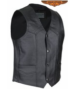 Kids Regular Plain Vest Motorcycle Genuine Leather Child Multi Pocket Bl... - £20.66 GBP