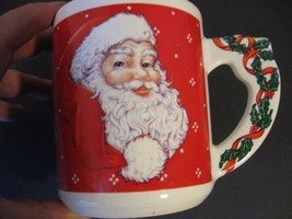 Vintage Christmas Coffee Mug Cheryl Ann Johnson 1991 Santa Clause LeeBo - £10.63 GBP