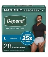 Twenty Eight (28) ~ DEPEND Fresh Protection ~ Men&#39;s LARGE ~ GRAY ~ Under... - $761.58 MXN