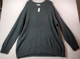 Old Navy Sweater Womens Tall 2XL Green Knit Cotton Long Raglan Sleeve Round Neck - £26.10 GBP