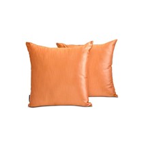Orange Slub Satin - Orange Satin Throw Pillow Cover Set of 2 - $19.95+