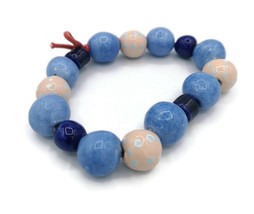 Clay Beads String, 16 Assorted Handmade Ceramic Macrame Beads For Jewelry Making - £34.84 GBP