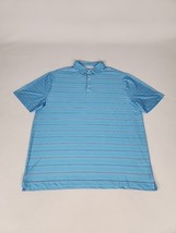 Hickey Freeman Short Sleeve Golf Polo Men&#39;s XL Blue Geometric UPF 30 Str... - $26.99