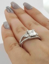 Bague de fiançailles halo de diamants taille princesse VVS1 de 1,50 ct en... - £82.04 GBP