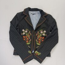 Yank American BAU1184 Youth Gray Orange -Pinstripe Embroidered Blazer Size 7/8 image 15