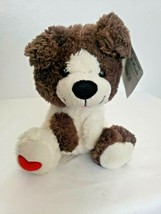 Walmart 2019 Animal Adventure Puppy Dog Plush Stuffed Animal Brown Cream Heart  - £15.53 GBP