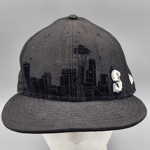 New Era Seattle Mariners Hat Adult 7 5/8 Black Skyline City View Fitted ... - £18.17 GBP