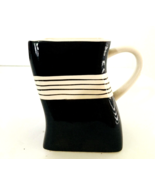 Herman Dodge &amp; Sons Basics Mug Black &amp; White Ceramic Mid Century 4.5&quot;H 3... - £9.31 GBP