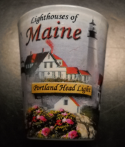 Lighthouses of Maine Shot Glass Portland Head Light and Others Wrap Clear Glass - £5.49 GBP