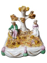 Staffordshire Miniature Figure man woman with spaniel mid to late 19th c... - £98.37 GBP