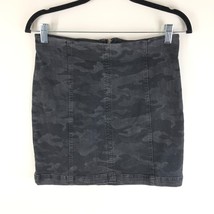 Free People Mini Skirt Denim Stretch Camouflage Gray 10 - $14.49