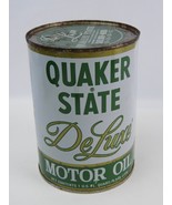 Quaker State DeLuxe Metal Oil Can Full 1 Quart Ships Quick Deluxe - £15.77 GBP
