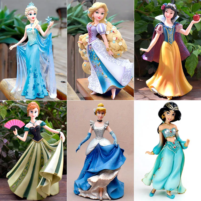 19CM Q Posket Snow White Elsa Rapunzel Jasmine Anna Model Action Figures - £22.23 GBP