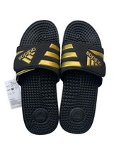 New adidas Mens 12 Black/ Gold Adissage Slip-On Lightweight Shower Sport... - €22,31 EUR