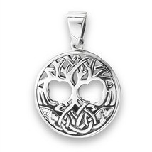 Celtic Tree of Life Necklace Solid 925 Sterling Silver Norse Yggdrasil Pendant - £22.29 GBP