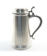 Americana Pewter VTG Satin Finish Beer Stein Flip Top Lid Mug Tankard 28... - $71.38