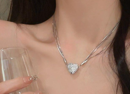 New super Fairy Flash diamond heart magnet heart pendant necklace clavic... - $19.80