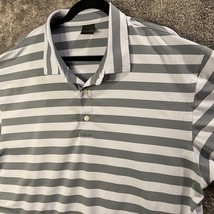 Dunning Golf Polo Shirt Mens 2XL XXL Grey Striped Performance Golfer Coo... - $13.89