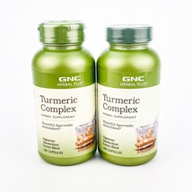 GNC Herbal Plus Turmeric Complex Vegetarian Capsules 100ct Lot of 2 BB03/25 - £21.87 GBP