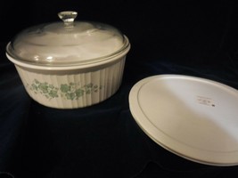 Corning Ware Callaway  on French White 1 qt Casserole w/Glass &amp; Storage ... - £20.18 GBP