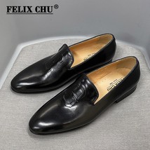 Size 6 To 13 Stylish Man Loafers Leather Pointed Toe Dress Shoes Mens Summer Aut - £101.28 GBP