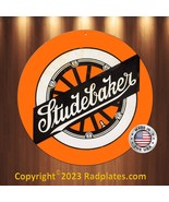 Studebaker Orange Wheel Vintage Replica Aluminum Metal Sign 12&quot; Round - £15.61 GBP