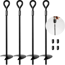 Gray Bunny Shed Anchor Kit 4 Pk, 15&quot; - Earth Anchors Easy to Use with Drill, Tra - £29.81 GBP