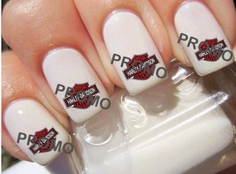 Red Harley Motorcycle Salon Quality Nail Art Decals - $230.55 MXN
