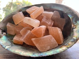 6X Peach Selenite Rough Stones 20-30mm Reiki Healing Crystals Heal Traum... - $10.93