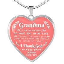 Grandma I Am So Blessed Necklace Stainless Steel or 18k Gold Heart Pendant 18-2 - £34.13 GBP+