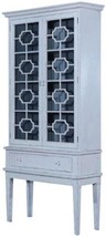 China Cabinet Display Bella Painted Interior, Antiqued White, Glass Doors, Brass - £2,477.20 GBP