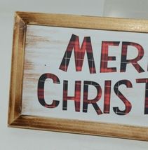 Ganz EX25448 Rustic Buffalo plaid Merry Christmas Wooded Sign image 2