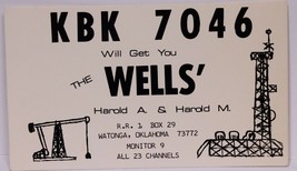 Vintage CB Ham radio Amateur Card KBK 7046 Watonga Oklahoma - £3.86 GBP