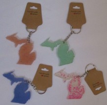 Handcrafted Resin State of Michigan Keychain 3&quot; - £10.18 GBP