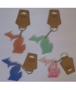 Handcrafted Resin State of Michigan Keychain 3&quot; - £10.02 GBP