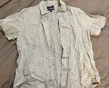 Banana Republic Men's Linen Short Sleeve Olive Button Up Size Medium Sli... - $16.83