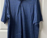 Nicklaus Golf  Mens XL Blue Check  Double Mercerized Cotton Golf Polo Shirt - $13.74