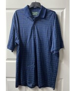 Nicklaus Golf  Mens XL Blue Check  Double Mercerized Cotton Golf Polo Shirt - £10.74 GBP