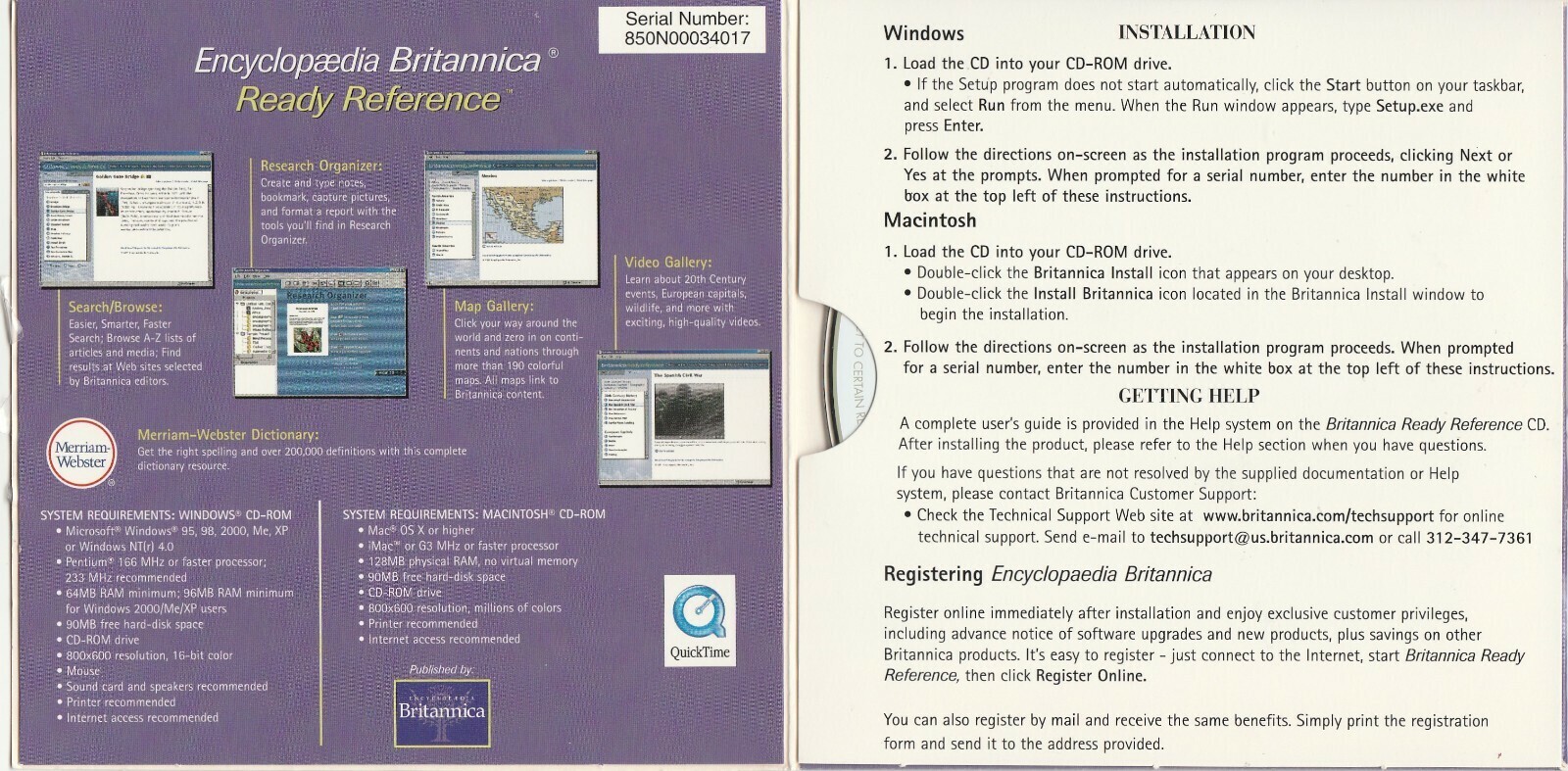 Encyclopedia Britannica CD-Rom for Windows 95/98/2000/Me/XP/NT & Mac OS X/iMac Item image 2