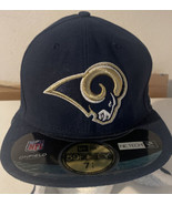VTG NFL LA RAMS New Era On-Field 59fifty Winter Fitted Hat w/ Ear Flaps ... - £38.78 GBP